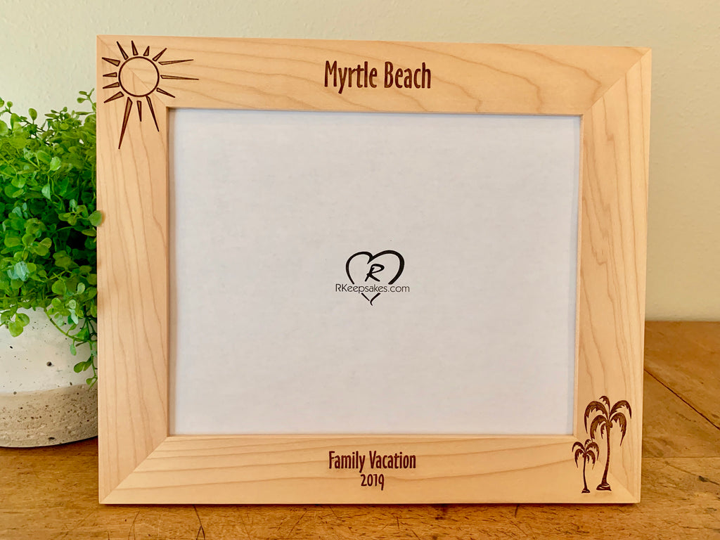 Palm Trees Picture Frame, Custom Text