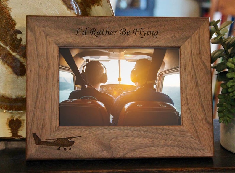 Aviator Picture Frame, Custom Text, Gift for Pilot