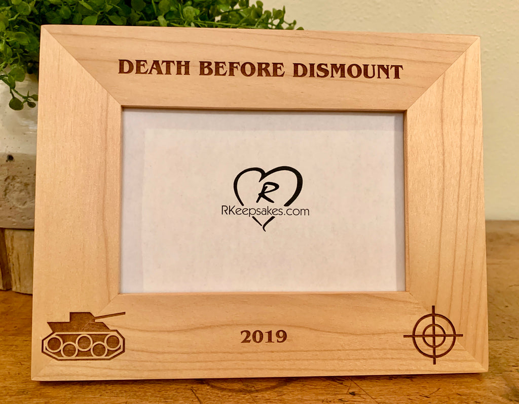 Personalized Tank Picture Frame with custom text and tank image engraved