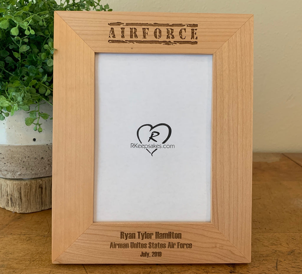 Air Force Personalized picture frame with custom text