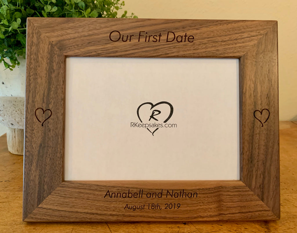 Hearts Picture Frame, Custom Text