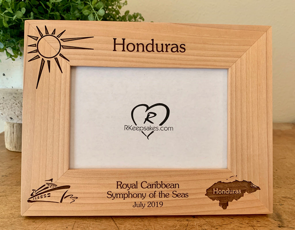 Honduras Cruise Picture Frame, Custom Text
