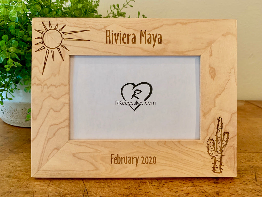 Desert Picture frame with Cactus and engraved custom text