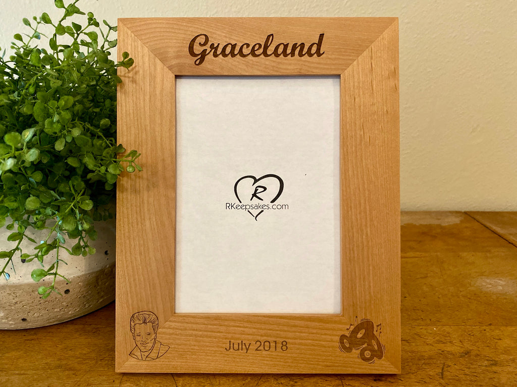 Elvis Graceland picture frame with custom text and Elvis image engraved