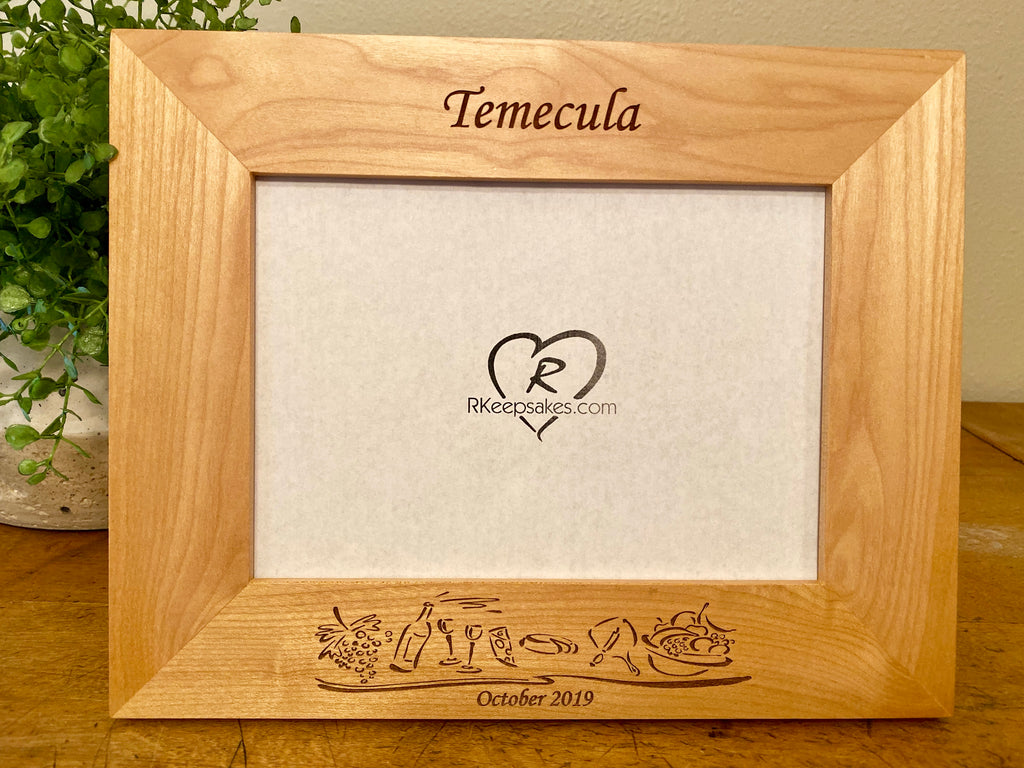 Personalized Winery Scene Picture Frame with custom text and winery scene engraved