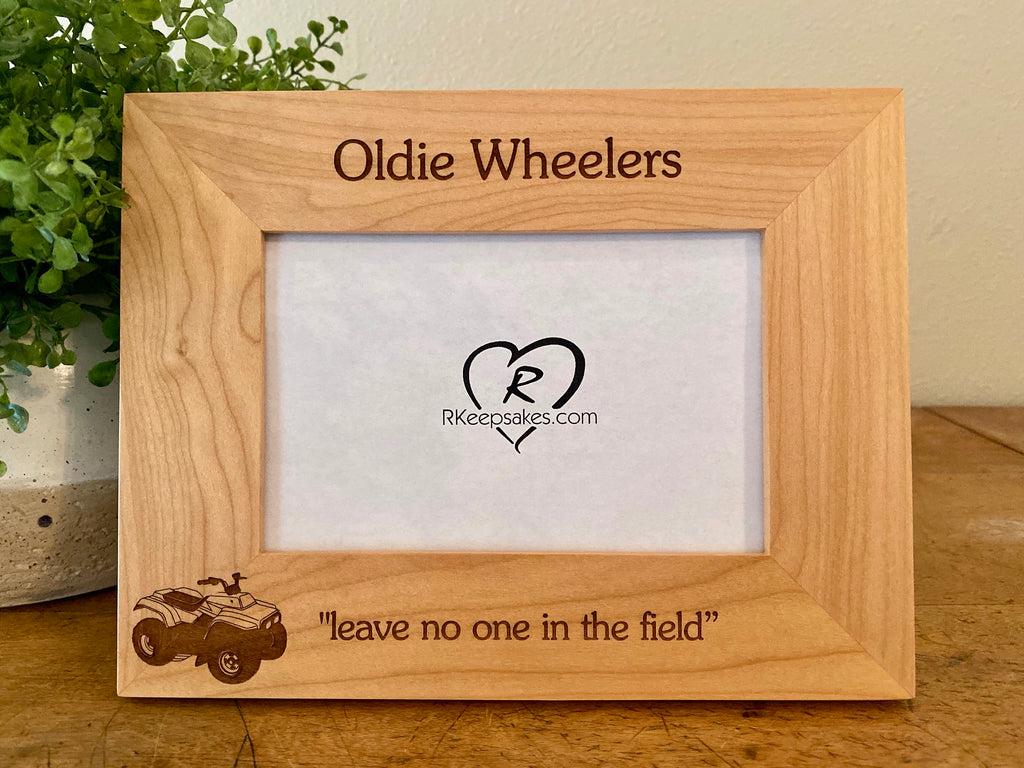 Personalized Four Wheeler picture frame with custom text