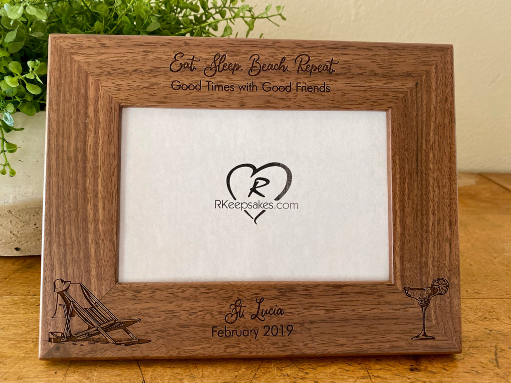 Custom Beach Cocktail picture frame in walnut